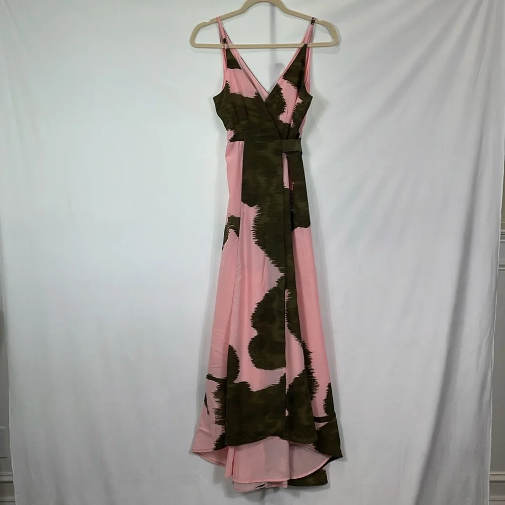 Anthropologie HUTCH Leah Pink and Green Printed Wrap Maxi Dress XXS EUC - Picture 3 of 14